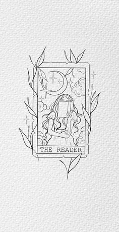 the rider tarot card is drawn in black ink on white paper with green leaves