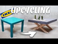 an upcycling table and bench are shown with the words'upcycling'over it