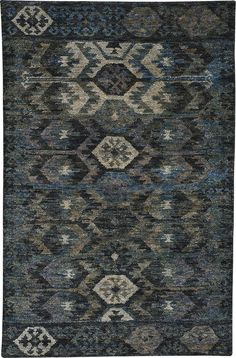 an area rug with various colors and patterns