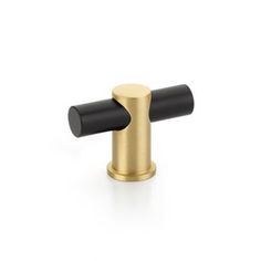 a black and gold handle on a white background