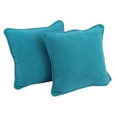 18-inch Double-corded Solid Microsuede Square Throw Pillows with Inserts (Set of 2) - Aqua Blue Add a splash of striking color and classic comfort to your indoor furnishings with these throw pillows. These throw pillows feature a classic double corded design, include a blown microdenier polyester filled insert for easy cleaning, and are covered in soft premium microsuede fabric available in eighteen beautiful color varieties Fabric Type - 100% PolyesterIncludes: Two (2) Throw PillowsDimensions: Throw Pillows: 18 inches wide x 18 inches deep x 8 inches high Microsuede Fabric, Blue Terracotta, Throw Pillow Set, Empty Nesters, Retro Wall Clock, Pillow Arrangement, Living Room Redo, Rectangular Pillow Cover, Mini Makeover