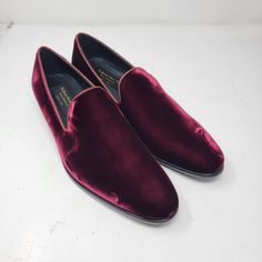 Brand New But No Box, Does Have The Little Dust Bags Mens Size 10 But On The Website It Says These Run Big And To Actually Size Down There Is Like Small Scratches On The Bottoms From Not Being In A Box Formal Slip-on Loafers With Red Sole, Burgundy Slip-on Loafers For Formal Occasions, Burgundy Slip-on Formal Loafers, Burgundy Slip-on Dress Shoes For Business, Formal Red Goodyear Welted Loafers, Red Goodyear Welted Loafers For Formal Occasions, Classic Red Loafers For Semi-formal Occasions, Luxury Burgundy Loafers For Formal Occasions, Burgundy Slip-on Loafers With Red Sole