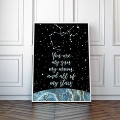 a black and white poster with the words you are my star