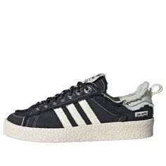 adidas originals Campus 80S x SONG FOR THE MUTE x 002 'Black' ID4791 Adidas Campus Shoes, Adidas Campus 80s, Limited Edition Sneakers, Adidas Campus, Sport Sneakers, How To Measure, Good Grips, To The End, Choose The Right