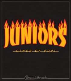 the logo for junior's class of 2012, with flames coming out of it