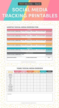 the social media tracking printables