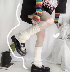 Color: White Foot Sock Casual Multicolor Stockings, Casual Multicolor Knee-high Socks For Winter, Casual Multicolor Knee-high Winter Socks, Spring Casual Mid-calf Stockings, Casual Mid-calf Stockings For Winter, Casual Mid-calf Stockings For Spring, Casual Mid-calf Winter Stockings, Trendy White Knee-high Socks For Fall, Trendy Winter Socks