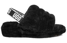 Ugg Fluff Yeah 1095119-BLK Fluff Yeah Slide, Big Shoes, Ugg Style, Black Uggs, Slide Slippers, Statement Shoe, Ugg Black, Ugg Slippers, Sheepskin Boots