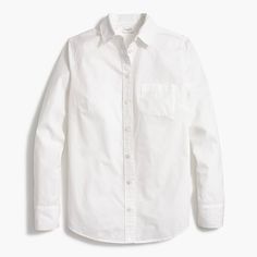 J Crew Style, Cotton Poplin Shirt, White Button Up, Crew Shirt, Poplin Shirt, J Crew Factory, Linen Shirt, Cotton Poplin, Everyday Fashion