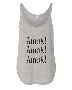 Amok! Amok! Amok! Flowy Side Slit Tank Top - Wake Slay Repeat 30 And Single, White Tank Top, Hoodie Dress, Classic Looks, Mens Tank Tops, High Low, Heather Grey, Solid Colors, Quality Fabric