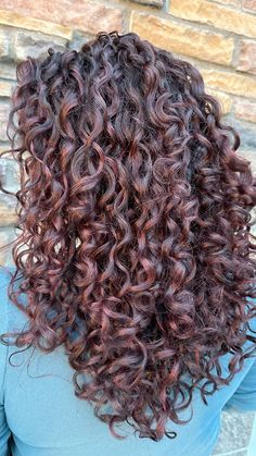 Cuely hair thats colored dark red Dark Red On Curly Hair, Cherry Black Hair Color Curly, Brown Curly Hair Red Highlights, Curly Hair Color Ideas Highlights Red, Brownish Red Hair Curly, Dark Hair With Dark Red Highlights, Cherry Chocolate Curly Hair, Hair Dye Ideas For Curly Hair Dark Brown