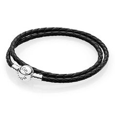 From Pandora, this black double-layer, woven leather bracelet with a sterling silver round clasp is a must-have to add to your Collection. Add a few charms to make it yours! This bracelet measures 13.8inches. Pandora Style#: 590745CBK-D1 Elegant Black Braided Bracelets For Friendship, Elegant Black Braided Bracelets, Black Leather Jewelry For Friendship, Black Leather Bracelets With Sterling Silver Clasp, Adjustable Black Leather Bracelet With Sterling Silver Clasp, Black Bracelets With Sterling Silver Clasp, Elegant Black Leather Bracelet With Sterling Silver, Elegant Black Leather Bracelet In Sterling Silver, Gift Black Leather Bracelet With Sterling Silver Clasp