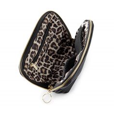 Details A classic black exterior that takes you effortlessly through seasons. And the best part? The leopard print interior zips out and can be machine washed, so it'll always look brand new. Features Washable Eco Friendly Premium Quality Size Everyday 5"x7.5" Holds 5-10 products Purse size for daily essentials Signature 6"x11.5" Holds 15-20 products Ideal for weekend trips away Vacationer 7"x13" Holds 25-30 products Ideal for trips 5+ days Leather Makeup Bag, Makeup Bag Organization, The Leopard, Black Exterior, Weekend Trips, Daily Essentials, Makeup Organization, Functional Design, Cosmetic Bag