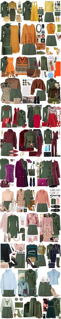 Серо-зеленый цвет и его сочетания | LOOKCOLOR Colour Combinations Fashion, Color Combos Outfit, Color Blocking Outfits, Color Combinations For Clothes, Fashion Terms, Fashion Capsule Wardrobe, Fashion Capsule, Fashion Hacks Clothes