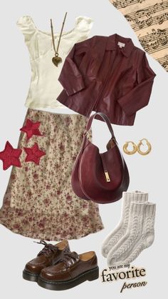 Patterned Skirt Outfit Fall, Casual Quirky Outfits, Outfit To Wear To The Ballet, 90s Autumn Fashion, Mary Jane Flats Outfit, Outfits With Mary Janes, Red Heels Outfit, Modest Fall Fashion, Mary Jane Outfit