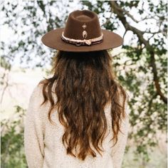 New! Wyeth "Austin" Hat In Gorgeous Chocolate Brown. Two Detailed Silk Ribbons And Small Embroidery Make It A Complete Look. Hat Is Adjustable With Inside Brim And Velcro Tightening. Retails $175. No Box. From Website: Australian Cashmere Wool Hard Brim Hat With Silk Tie Trim And The Sweetest Surprise Embroidered Accent On The Back. Dimensions: Brim Width: 3.5" Crown Height: 5" Country Style Hat Bands For Winter, Fedora For Country Events With Flat Crown, Flat Crown Rodeo Hat, Bohemian Winter Fedora, Flat Brim Festival Hat, Small Embroidery, Caged Sandals, Hand Knit Hat, Black Aviators