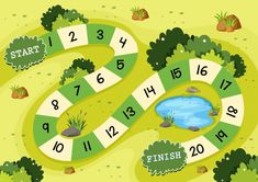 a board game with numbers and plants on the ground illustration, eps file available for free