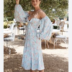 Floral Dress Midi Sundress, Spring Mood, Dresses 2022, Cottage Core Aesthetic, Dress Slim, Bubble Sleeve, Mid Length Skirts, Summer Inspo, House Of Cb