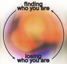 a poster with the words finding who you are losing who you are written in it