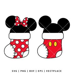 mickey and minnie mouse christmas stocking svg