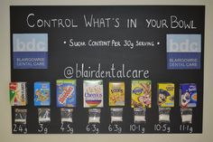 a blackboard with some cereal on it