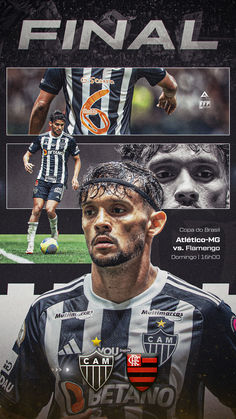 an advertisement for a soccer team featuring the player's face