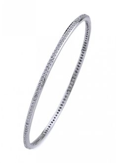 This 18K White Gold Diamond Bracelet features a bangle style and round brilliant cut Diamonds, ready-made and expertly crafted to enhance your look with elegance and simplicity. White Gold Diamond Bracelet, Bangle Design, Gold Diamond Bracelet, Diamond Bangle Bracelet, Diamond Bangles Bracelet, Bangles Style, Bangle Designs, Diamond Bangle, Simple Elegance