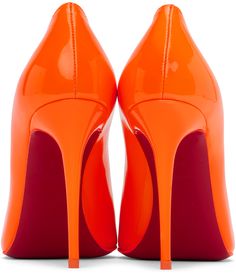 Find CHRISTIAN LOUBOUTIN Orange Kate 100 Heels on Editorialist. Patent leather heels in orange. · Pointed toe · Logo stamp at padded footbed · Covered stiletto heel with rubber injection · Leather sole · Heel: H4 in Supplier color: Fluo orange Neon Noir, Fluorescent Orange, So Kate, Rich Life, Patent Leather Heels, Orange Leather, Logo Stamp, Stiletto Heel, Luxury Streetwear