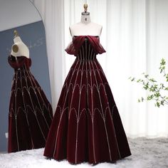 Dreamy Vow Arabic Burgundy Velvet Ball Gown Evening Dress 2023 Luxury Dubai Crystal Women Formal Party Dress for Wedding 274 Prom Season Ball Gown With Long Train, Evening Ball Gown With Long Train For Prom Season, Banquet Gown With Long Train For Prom Season, Long Train Gown For Prom Season Banquet, Long Train Gown For Banquet And Prom Season, Long Train Gown For Banquet During Prom Season, Long Train Evening Dress For Banquet During Prom Season, Long Train Dress For Banquet And Prom Season, Evening Dresses Short Parties