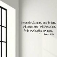 a wall decal with the bible verse in black on it's white background