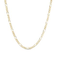 Complete your jewelry collection with a timeless staple that complements any look - this solid 14K gold concave figaro chain necklace. Crafted in solid 14K gold Alternating oval-shaped links and trios of smaller links create the 3.1mm-wide chain. Concave edges along each link add dimension and shine to this classic design. Wear it solo for a minimalist look or layered with other chains, necklaces and pendants in your wardrobe This 20.0-inch necklace secures with a lobster claw clasp. Classic Figaro Chain Necklace For Formal Occasions, Classic Figaro Chain Necklace, Classic Formal Figaro Chain Necklace, Classic 14k Gold Oval Chain Necklace, Formal Oval Figaro Chain Necklace, Classic Oval 14k Gold Chain Necklace, Yellow Gold Figaro Chain Necklace With Oval Links, 14k Gold Oval Link Figaro Chain Necklace, Classic Gold Figaro Chain Necklace