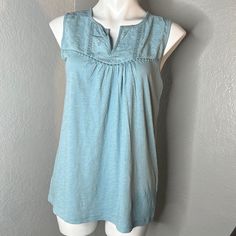 Nwt Nordstrom Rack Sleeve Blouse Size S Color: Blue Mineral 100 %Cotton Aprox Measurements: Pit To Pit 19” Long Front 26” Smoke Free Home!! #0081 #B Casual Light Blue Sleeveless Blouse, Nordstrom Cotton Summer Tops, Nordstrom Short Sleeve Tops For Summer, Nordstrom Sleeveless Summer Tops, Nordstrom Sleeveless Tops For Summer, Nordstrom V-neck Tops, Nordstrom Sleeveless Tops For Spring, Nordstrom Casual Summer Tops, Spring Fitted Tops By Nordstrom