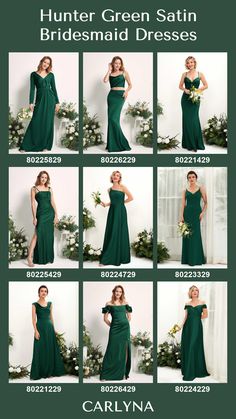 the bridesmaid dresses are all in different colors and sizes, but not very long