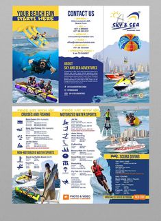 a brochure that is designed to look like an advertisement for a water sport company