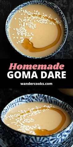 homemade goma dare recipe in a blue and white bowl