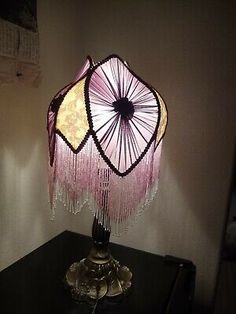 a lamp that is on top of a table