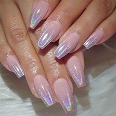 30 Stunning Ways To Rock Short Coffin Nails Emerald Nails, French Pedicure, Chrome Nail Powder, Gel Nail Art Designs, Easy Nails, Makijaż Smokey Eye, Short Hairstyle, Holographic Nails, Nailed It