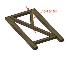 an image of a wooden frame with measurements for the top and bottom part on it