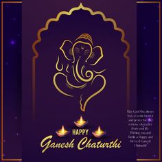 Happy Ganesh Chaturthi! Ganesh Chaturthi Celebration, Ganesh Utsav, Happy Ganesh Chaturthi Images, Ganesh Chaturthi Images, Background Gold, Happy Ganesh, Celebration Background, Happy Ganesh Chaturthi