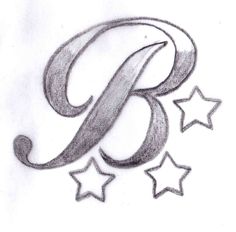 the letter g is made up of stars and it looks to be drawn in pencil