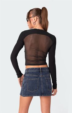 Azal Half Ribbed Mesh Top Visionary Fashion, Black Mesh Top, Mesh Blouse, Long Sleeved Top, Party Tops, Perfect Party, Blouse Top, S Models, Model Height