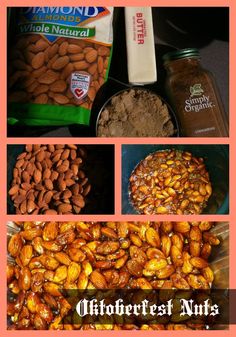 almonds and other nuts are shown in this collage with the words, nut butter