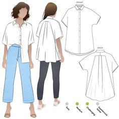 a woman's shirt and pants sewing pattern