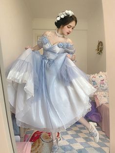 update.23.07 Rockabilly Wedding Dresses, Tea Party Dresses, Two Piece Bridesmaid Dresses, Dresses Victorian, Flowy Prom Dresses, Polka Dot Wedding Dress, Wedding Dress Detachable Skirt, Puffy Prom Dresses, Light Gradient