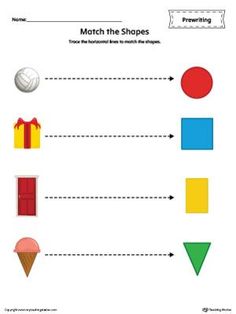 match the shapes worksheet for kids to learn how to make them look like they are