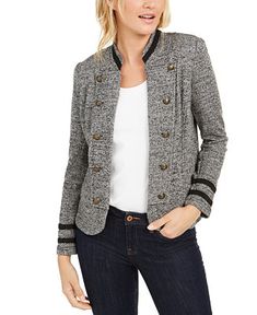 Tommy Hilfiger Military Band Jacket & Reviews - Jackets & Blazers - Women - Macy's Band Jacket, Blazer Jackets For Women, Plus Size Shopping, Womens Blazers, Military Style, Tommy Hilfiger Women, Women's Coats & Jackets, Jackets Online, Military Fashion