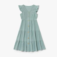 PatPat Mommy and Me dress is an ideal summer sundress. This solid green eyelet dress, made from 100% cotton, features a V-neck and tiered design, offering stylish comfort for both mom and daughter. Take advantage of Walmart clothing deals and our baby clearance, kid clothes clearance, and girl clothes clearance. Perfect for clearance baby shopping, this dress is a wonderful choice for baby girl gifts and a must-have in summer outfits for women. Size: Mom: XL.  Gender: female.  Age Group: adult. Mommy And Me Dress, One Piece Women, Baby Shopping, Mommy And Me Dresses, Summer Sundress, Kid Clothes, Solid Green, Eyelet Dress, Girl Clothes