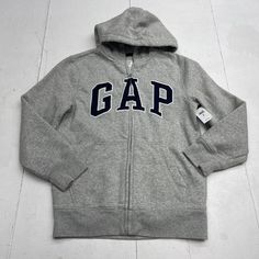 Gap Kids Grey Logo Full Zip Hooded Jacket Youth Boys Size Medium New Condition Is New With Tags See Pics Ls191/24 H1 Kids Lh23 Gray Hooded Outerwear With Letter Print, Gap Hoodie With Letter Print For Winter, Gap Winter Hoodie With Letter Print, Gap Hoodie For Streetwear, Winter Gap Hoodie With Letter Print, Gap Casual Outerwear With Drawstring Hood, Casual Gap Outerwear With Drawstring Hood, Gap Outerwear With Drawstring Hood, Gap Outerwear With Adjustable Hood For Fall