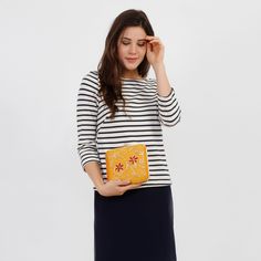 Fiore Clutch Elegant Spring Gift Clutch, Elegant Yellow Pouch Clutch, Spring Formal Clutch Pouch, Gold Rectangular Evening Bag For Spring, Spring Evening Pouch Clutch, Chic Yellow Clutch For Formal Occasions, Spring Evening Rectangular Clutch, Chic Yellow Clutch As A Gift, Elegant Rectangular Pouch For Spring