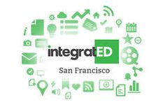 the logo for integrated san francisco, with icons and symbols surrounding it in green on a white background